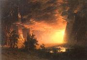 Albert Bierstadt Sunset in the Yosemite Valley oil painting reproduction